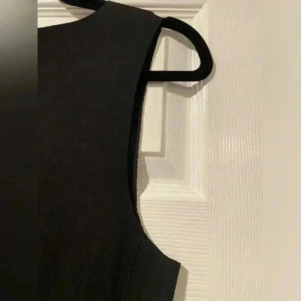 Madewell Stretchy Black Ribbed Mini Tank Dress Zip Back Bodycon Scuba Size Small - Picture 10 of 14
